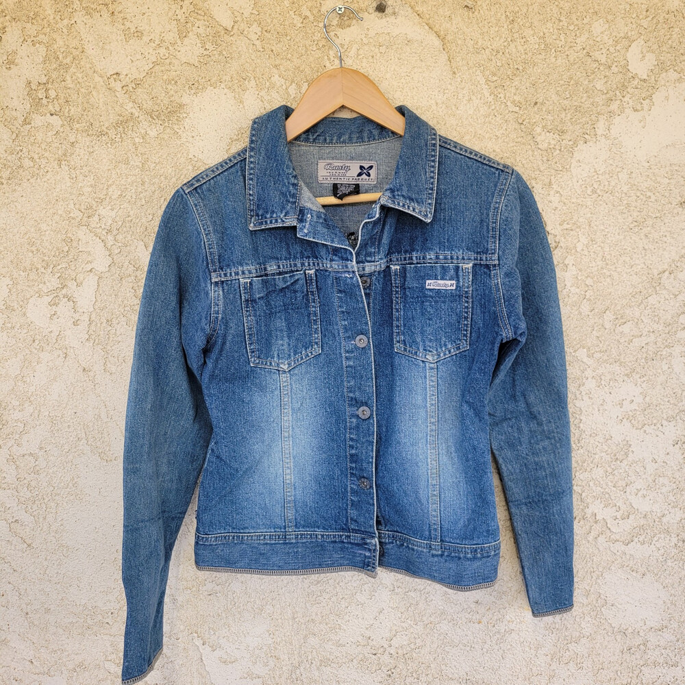 Rusty Women Jean Jacket Top Size Medium Blue Denim